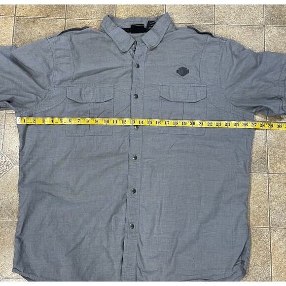 Harley Davidson Mechanic Shirt Gray Button Up Work Shirt Men’s Size 2XL -Moto - Picture 6 of 12